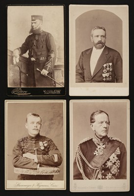 Lot 210 - Military Officers. 55 cabinet cards of military officers & some civilians, c. 1880s/1910s