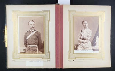 Lot 211 - Military Officers. An album containing 23 window-mounted cabinet cards, c. 1870s/1900s