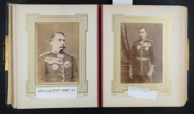 Lot 211 - Military Officers. An album containing 23 window-mounted cabinet cards, c. 1870s/1900s