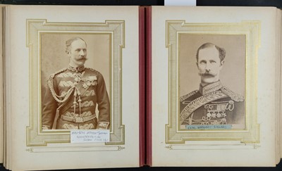 Lot 211 - Military Officers. An album containing 23 window-mounted cabinet cards, c. 1870s/1900s