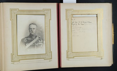 Lot 211 - Military Officers. An album containing 23 window-mounted cabinet cards, c. 1870s/1900s