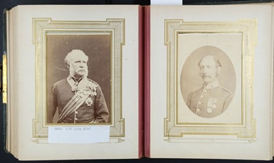 Lot 211 - Military Officers. An album containing 23 window-mounted cabinet cards, c. 1870s/1900s