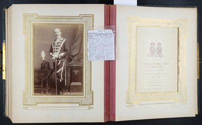 Lot 211 - Military Officers. An album containing 23 window-mounted cabinet cards, c. 1870s/1900s