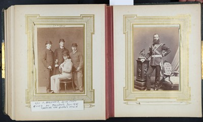 Lot 211 - Military Officers. An album containing 23 window-mounted cabinet cards, c. 1870s/1900s