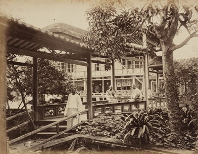 Lot 245 - Thomson (John, 1837-1921). Way to the Theater in Pou-Ting-Qua's Garden, c. 1870, albumen print