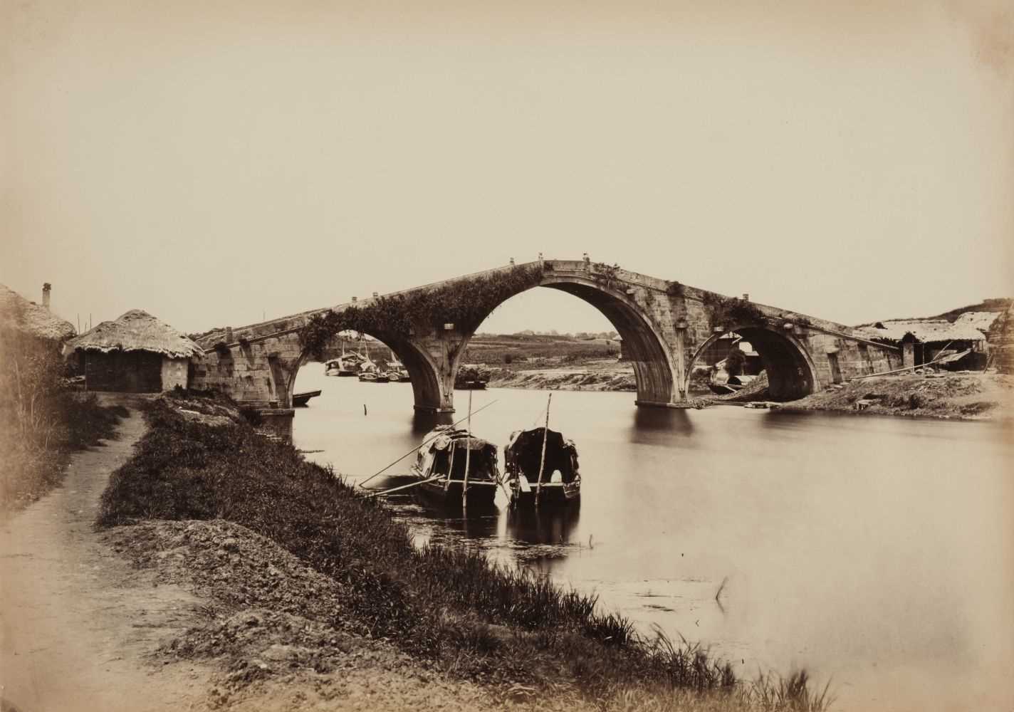 Lot 262 - Attrib. to Charles Leander Weed (1824-1903). Bridge at Wang-Do [China], c. 1867, albumen print