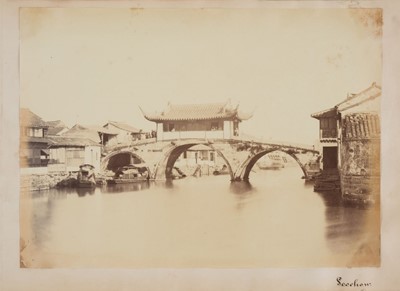 Lot 262 - Attrib. to Charles Leander Weed (1824-1903). Bridge at Wang-Do [China], c. 1867, albumen print