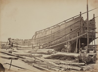 Lot 265 - China. Ship Building, [China], by an unidentified photographer, c. 1860s, albumen print