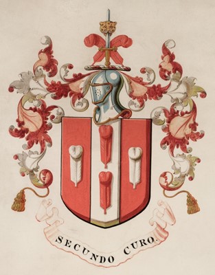 Lot 185 - Heraldry. Grant of arms of Joseph Griggs of Loughborough, 1889