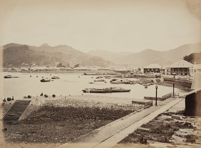 Lot 285 - Attrib. to Charles Leander Weed. The Bund in Nagasaky, [Nagasaki, Japan], c. 1867, albumen print