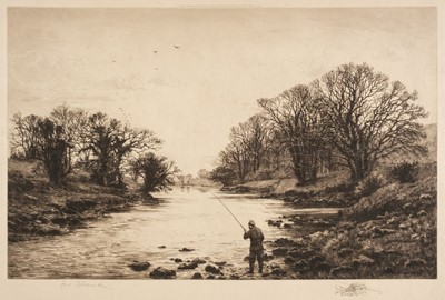 Lot 528 - Sporting etchings. Slocombe (Frederick), Salmon fishing, 1889