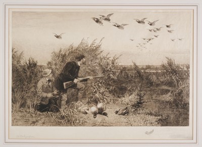 Lot 528 - Sporting etchings. Slocombe (Frederick), Salmon fishing, 1889