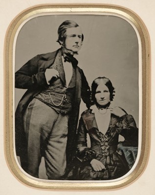 Lot 117 - Ambrotype. A half-plate ambrotype of David Wilkinson and his wife, c. 1870