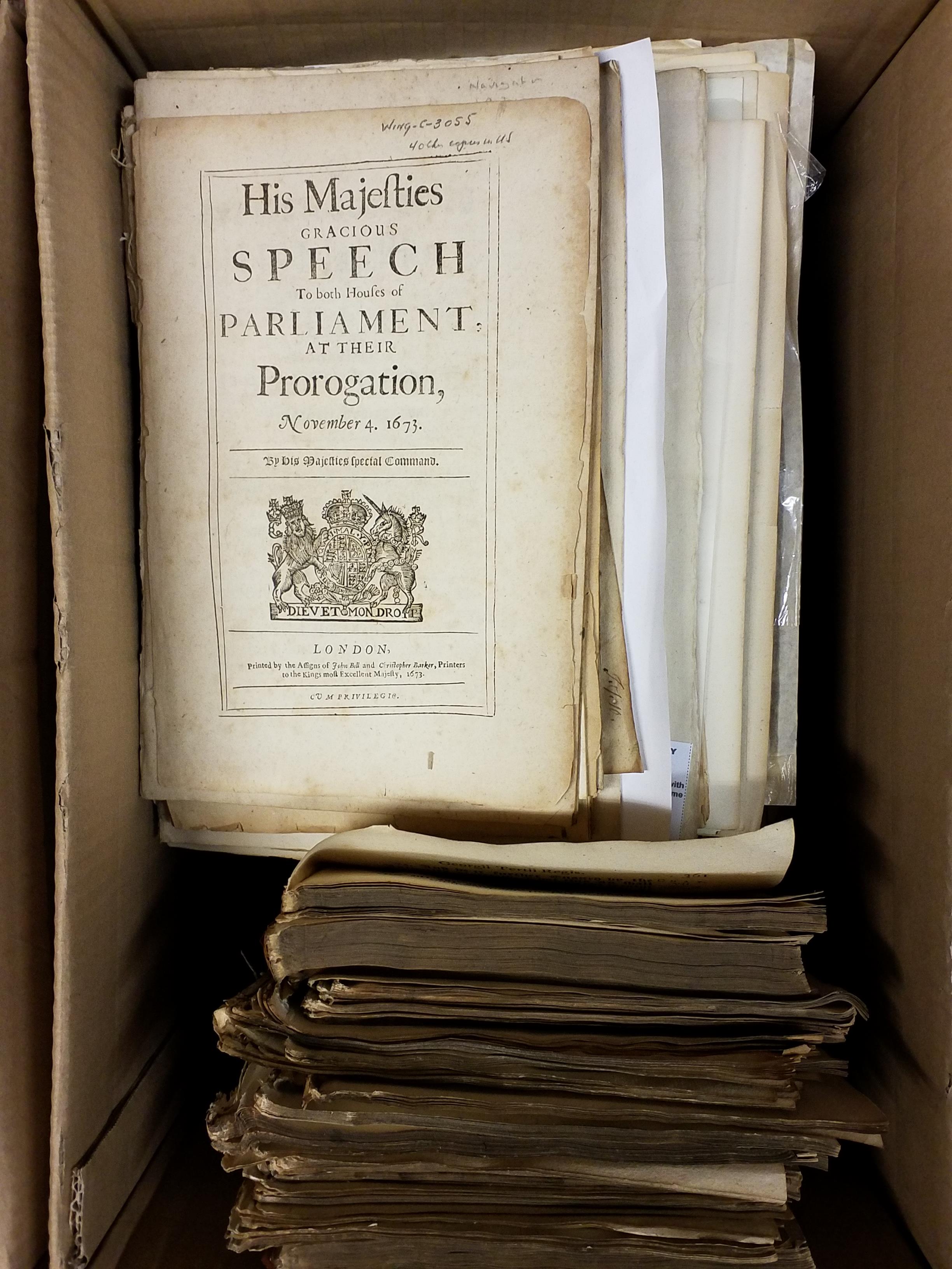 Lot 331 Acts of Parliament. A collection of 17th