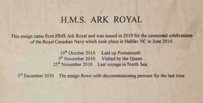 Lot 245 - Royal Navy. An ensign from H.M.S. Ark Royal