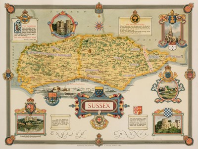 Lot 384 - Clegg (Ernest). Three pictorial English county maps, 1945 - 46