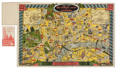 Lot 413 - London. Geographia Ltd (publisher). The New Pictorial Map of London, circa 1935