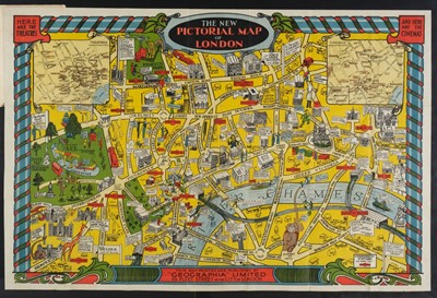 Lot 413 - London. Geographia Ltd (publisher). The New Pictorial Map of London, circa 1935