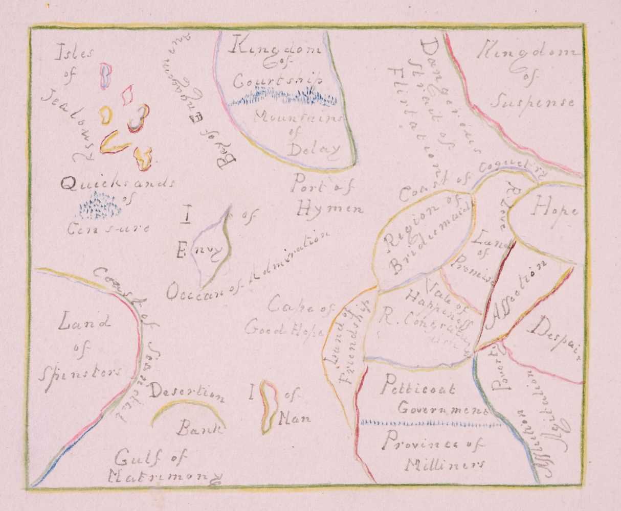 Lot 414 - Map of Matrimony. Manuscript allegorical map,