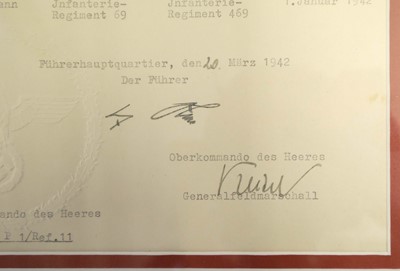 Lot 408 - Hitler (Adolf, 1889-1945). Document Signed, Fuhrer Headquarters, 20 March 1942