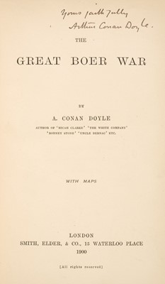 Lot 404 - Doyle (Arthur Conan, 1859-1930). The Great Boer War, 1st English edition, 1900
