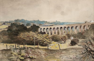 Lot 501 - Miles (Arthur Henry, 1905-1987). Welsh railway viaduct