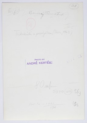 Lot 62 - Kertesz (Andre, 1894-1985). A group of 12 photographs of various subjects and dates, c. 1970s