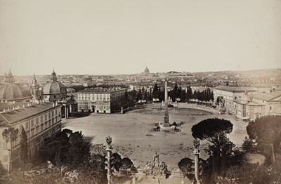 Lot 340 - Attributed to James Anderson. View of Piazza del Popolo from Mount Pincio, Rome, c. 1860