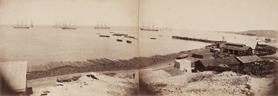 Lot 374 - Mexico. A group of 3 two-part panoramas of Mexican mining settlements, c. 1880
