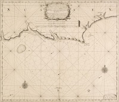 Lot 453 - Sussex. Van Keulen (Gerard), Sea chart of part of Sussex, circa 1724