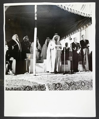 Lot 396 - Middle East. A group of 4 gelatin silver print press prints of Middle East rulers, 1960s