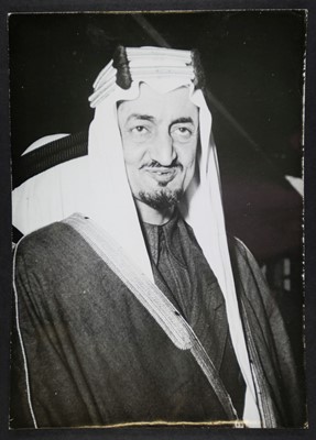 Lot 396 - Middle East. A group of 4 gelatin silver print press prints of Middle East rulers, 1960s