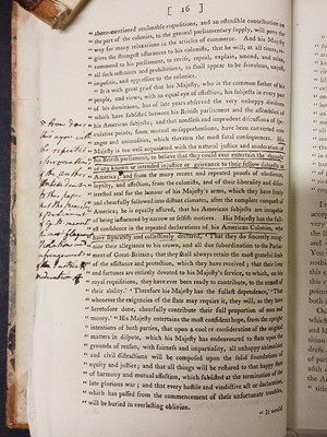 Lot 2 - American Revolution - (Hartley, David). Letters on the American War, 6th edition(?), 1779