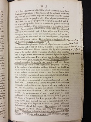 Lot 2 - American Revolution - (Hartley, David). Letters on the American War, 6th edition(?), 1779