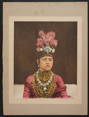 Lot 400 - Nepal. A group of 3 hand-coloured gelatin silver print portraits of Nepalese nobility