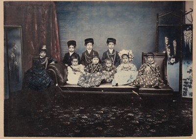 Lot 400 - Nepal. A group of 3 hand-coloured gelatin silver print portraits of Nepalese nobility