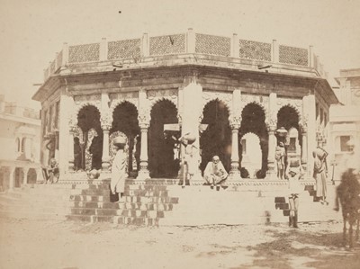 Lot 364 - India. Two lightly albumenised salt prints showing water wells in Mirzapur, north India, c. 1850s