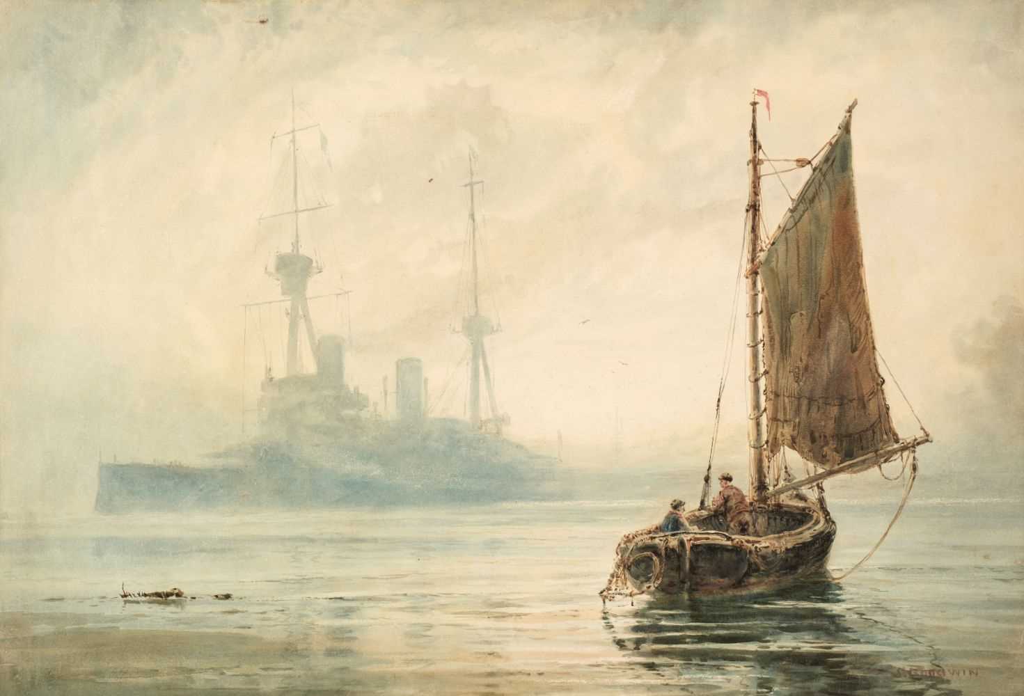 Lot 636 - Goodwin (Sidney Paul, 1867-1944). Evening Light, Plymouth Sound