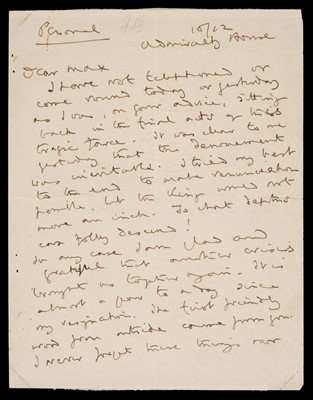 Lot 143 - Edward VIII's Abdication. Important letter from Samuel Hoare, 10 December 1936