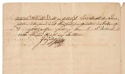 Lot 159 - Joseph II (1741-1790). Document Signed, ‘Joseph’, as Emperor, Vienna, 31 July 1766