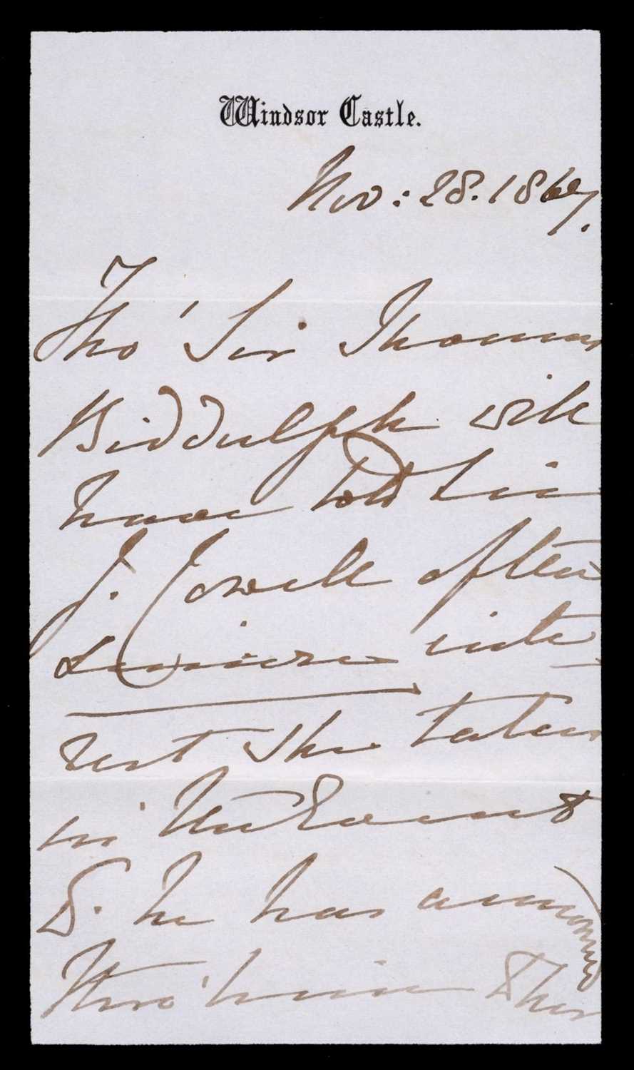Lot 175 - Victoria (1819-1901). Autograph Letter