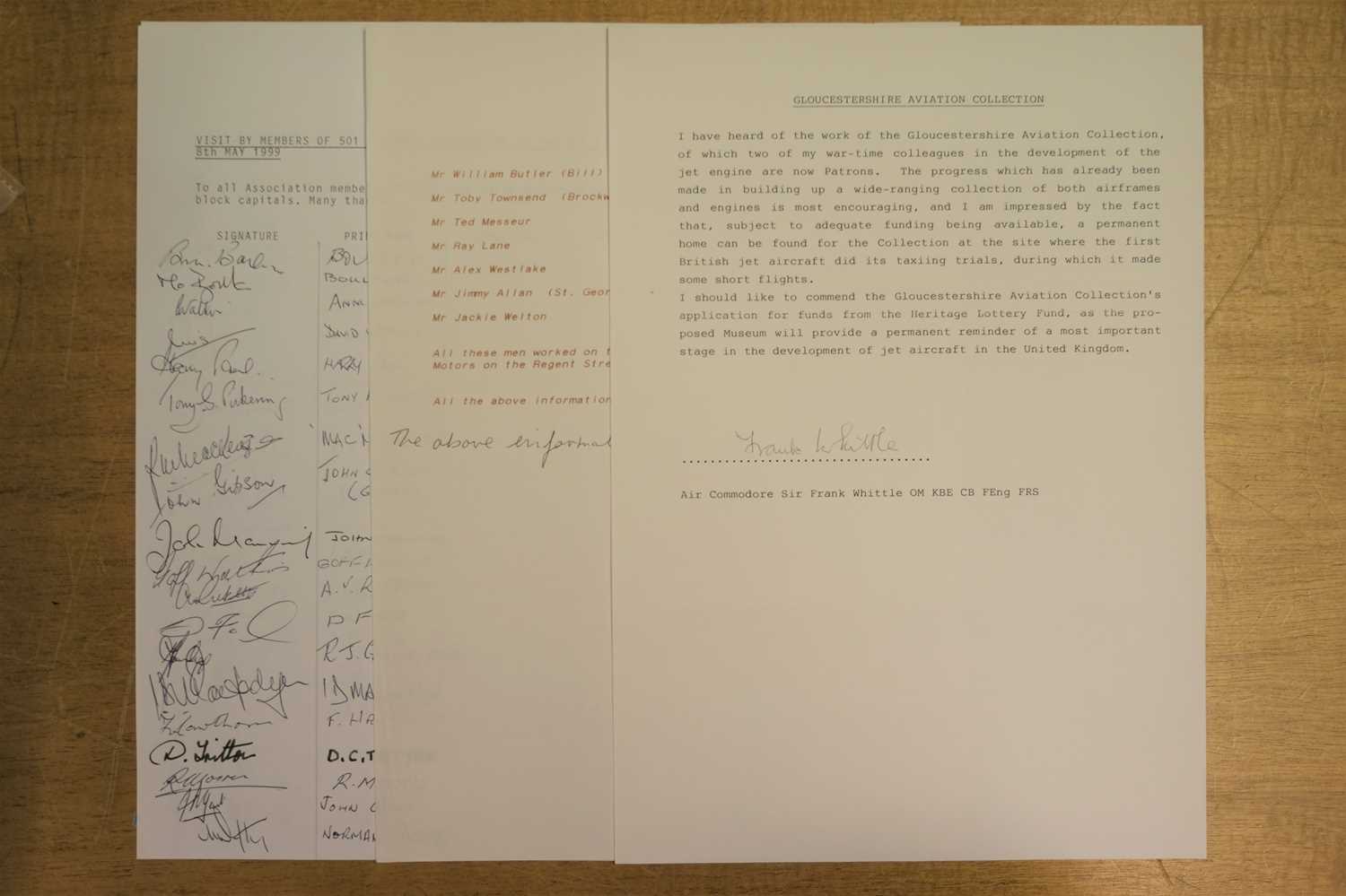 Lot 415 - Whittle (Frank, 1907-1996), Document Signed, ‘Frank Whittle’, no place, no date