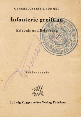 Lot 412 - Rommel (Erwin J., 1891-1944). Infanterie greift an, Volksausgabe, Potsdam: Ludwig Voggenreiter, 1942