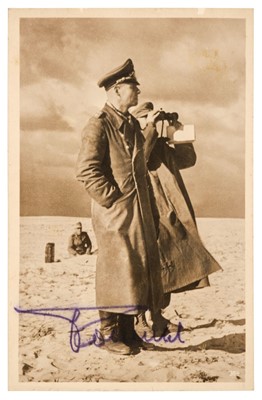 Lot 413 - Rommel (Erwin J., 1891-1944). Signed Postcard photograph of the German Field Marshal, c. 1942