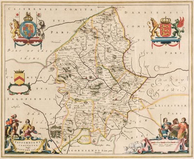 Lot 378 - Blaeu (J.). Staffordshire, Durham and Derbyshire, 1645 or later