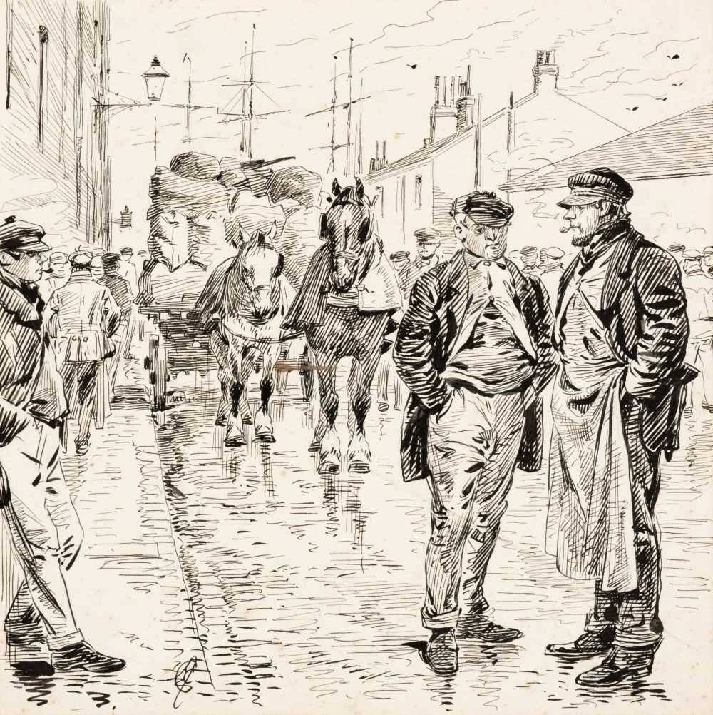 Lot 725 - Corbould (Alfred Chantrey, 1852-1920). Liverpool Dock Strike, c.1890