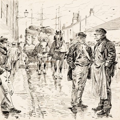 Lot 725 - Corbould (Alfred Chantrey, 1852-1920). Liverpool Dock Strike, c.1890