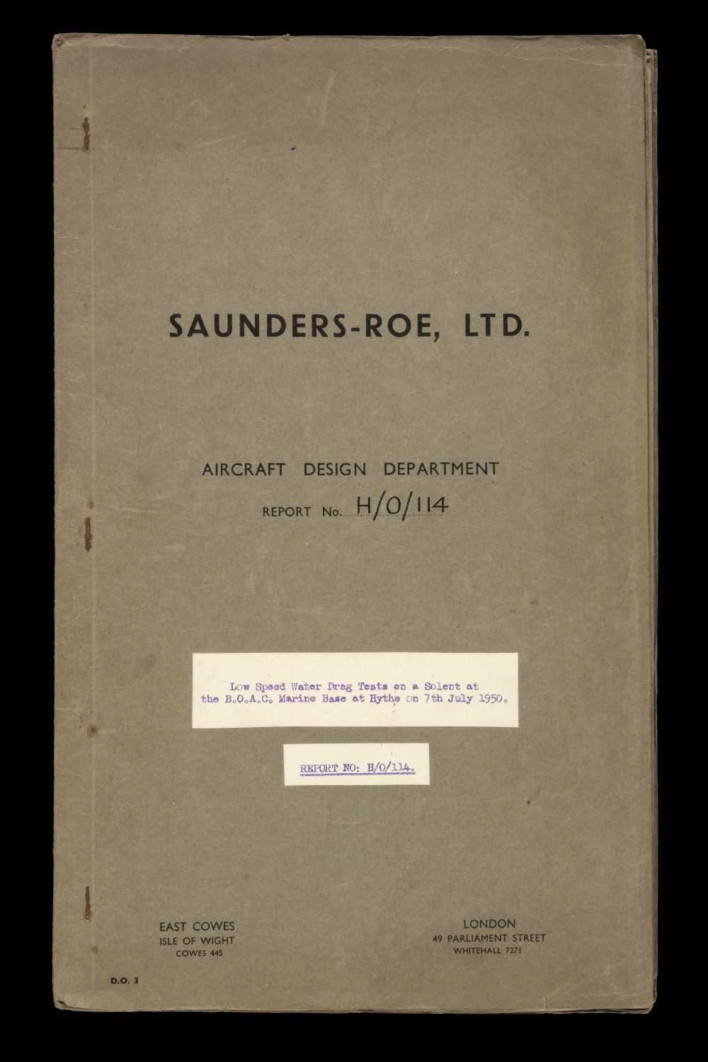 Lot 98 - Saunders-Roe, Ltd. A group of four technical reports