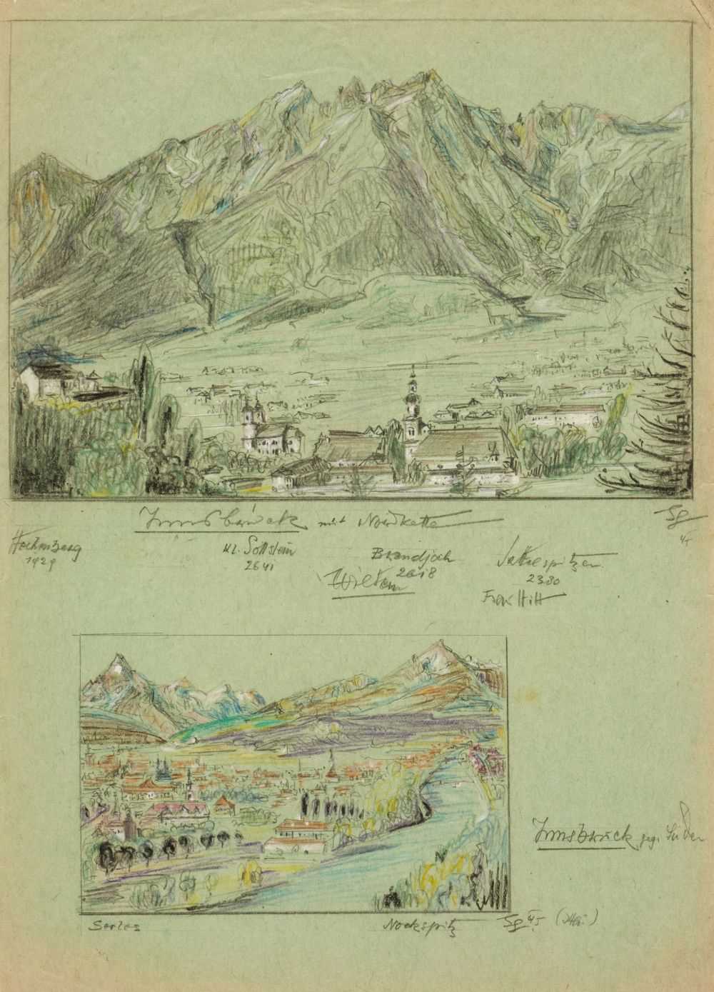 Lot 664 - Austria. A large collection of landscape drawings, watercolours and sketchbooks, circa 1940s-50s