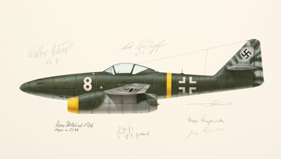 Lot 157 - Valo (John C., circa 1963-). Messerschmitt Me-262A-1, signed